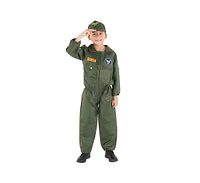 Dress Up America Air Force Pilot Jumpsuit & Cap Costume Set