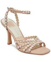 Dolce Vita Women's Hellen Pearl Strappy Two-Piece Stiletto Dress Sandals