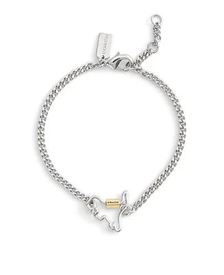 Coach Two-Tone Signature Carabiner Rexy Link Bracelet