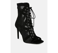 London Rag Anarki Mesh Lace-Up Ankle Boots