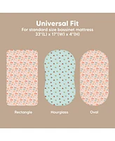 Bassinet Sheet for Baby Girls, Boys, 2-Pack Isla Fitted Sheets, Mattress Sheets