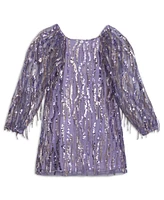 Speechless Big Girls Raglan Long Sleeve Fringe Sequin Dress