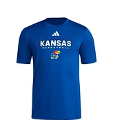 Adidas Men's Royal Kansas Jayhawks Locker On-Court The Fade Pregame Aeroready T-Shirt