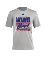 Adidas Men's Gray Kansas Jayhawks Locker Swish Tri-blend T-shirt