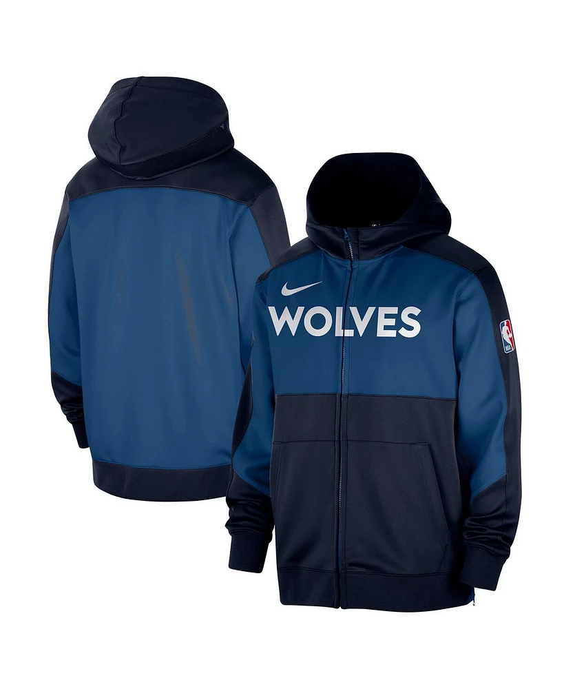 Nike Men's Navy Minnesota Timberwolves Authentic On-court Showtime Performance Full-Zip Hoodie