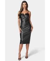 Bebe Women's Faux Leather Midi Dress