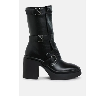 London Rag Syrah Chunky Biker Boots