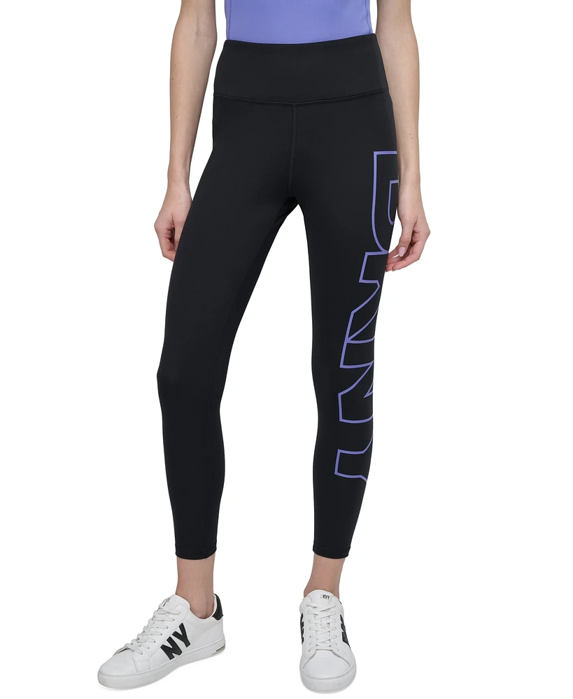 Dkny Sport Women's Logo Balance Compression High-Waist 7/8 Tights