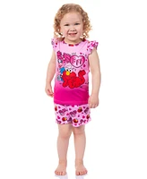 Sesame Street Toddler Girls Bff Elmo Abby Cadabby Sleep Pajama Set Shorts