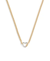 Coach Two-Tone Signature Carabiner Heart Pendant Necklace