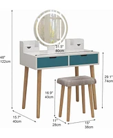 gaomon Vanity Desk with Stool, Makeup Vanity Desk with Touch Light Mirror