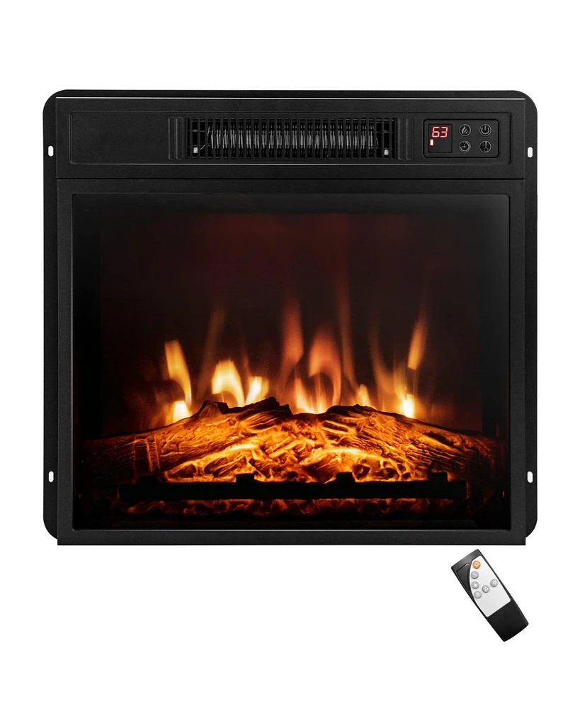 Sugift 18 Inch Electric Fireplace Inserted with Adjustable Led Flame