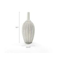 LuxenHome Modern Geometric Pattern Polyresin -Inch Tall Trumpet Vase