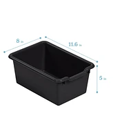 ECR4Kids Scoop Front Storage Bins, Black, 10-Piece