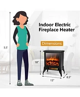 Sugift Compact Portable Space Heater with Realistic Flame Effect