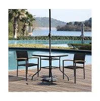 Slickblue 4-Pack Outdoor Patio Dining Chairs All-Weather Pe Wicker and Sturdy Aluminum Alloy Frame