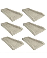 Suncast Decorative Rain Gutter Downspout Splash Block, Light Taupe (6 Pack)