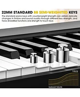 Skonyon 88 Key Electric Digital Piano Keyboard with Stand, Sustain Pedal & Music Rest