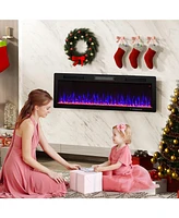 Sugift Electric Fireplace 60 Inches Recessed and Wall Mounted for 2' x 6' Stud