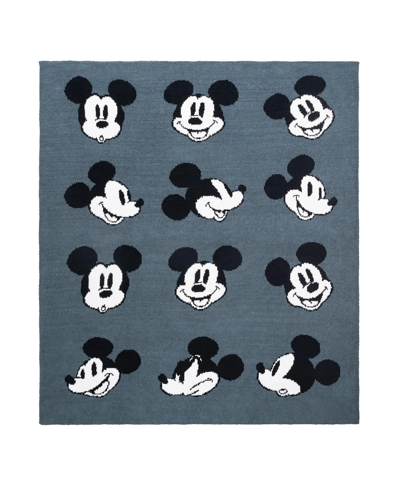 Saturday Park Disney Mickey Mouse Faces Feather Knit Fluffy 50x60 Throw Blanket