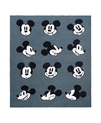 Saturday Park Disney Mickey Mouse Faces Feather Knit Fluffy 50x60 Throw Blanket