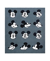 Saturday Park Disney Mickey Mouse Faces Feather Knit Fluffy 50x60 Throw Blanket