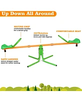 Slickblue 360 Degree Rotation Outdoor Kids Spinning Seesaw Sit and Spin Teeter Totter Outdoor Playground Equipment Swivel Teeter Totter for Backyard