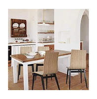 Slickblue Stylish Set of 4 Kitchen Dining Chairs Bentwood Seats with Sturdy Metal Legs