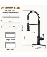 Casainc Single-Handle Spring Pull-Down Kitchen Faucet Single Hole Faucet 1.8 Gpm