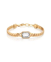 Ettika Deco Crystal Statement Cuban Chain Bracelet