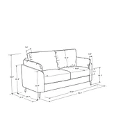 Studio Living 55.5"W Polyester Berlin Loveseat