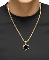 Effy Men's Onyx Star of David 22" Pendant Necklace in 10k Gold