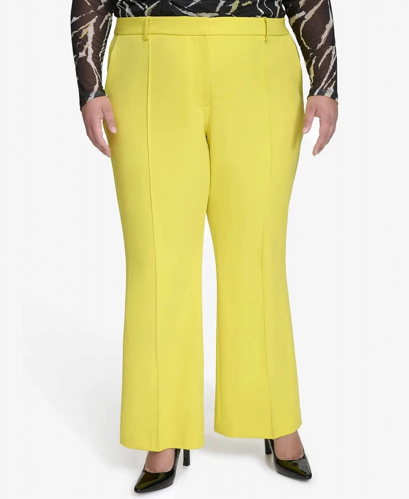 Dkny Plus Pintucked Flared Pants