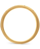 Men's Diagonal Texture Two-Tone Wedding Band Sterling Silver & 18k Gold-Plate