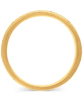 Men's Geometric Texture Milgrain Bead Wedding Band 18k Gold-Plated Sterling Silver