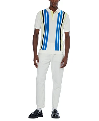 Scotch & Soda Men's Tailored-Fit Stripe Structured-Knit Polo Shirt