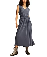 Lucky Brand Women's Sandwash Ruched Sleeveless Midi Dress