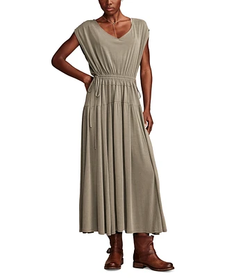 Lucky Brand Women's Sandwash Ruched Sleeveless Midi Dress