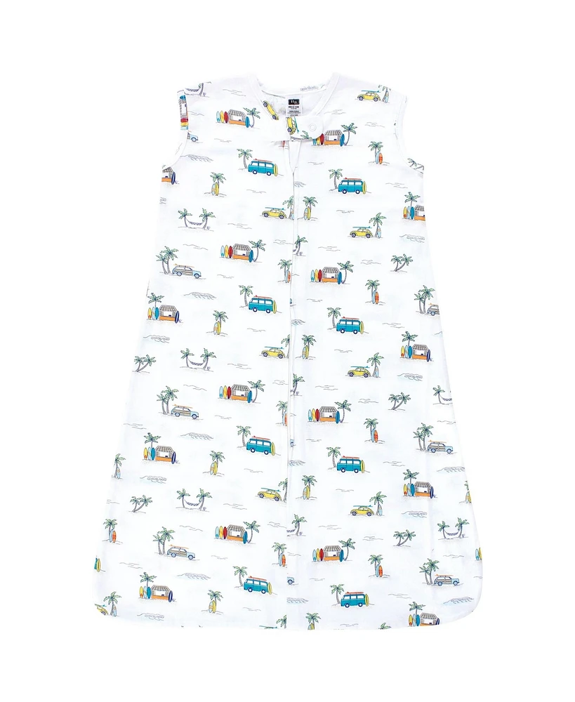 Hudson Baby Boys Cotton Sleeveless Wearable Sleeping Bag, Sack, Blanket, Surfer Dude, 0-6 Months