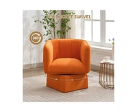gaomon Swivel Barrel Accent Chair, Mid Century 360 Comfy Round Accent Sofa for Bedroom, Modern Accent Armchair Reading Chair for Living Room Waiting R
