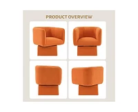 gaomon Swivel Barrel Accent Chair, Mid Century 360 Comfy Round Accent Sofa for Bedroom, Modern Accent Armchair Reading Chair for Living Room Waiting R