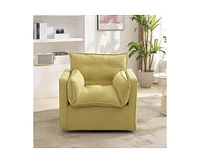 gaomon Uphosltered 360 Swivel Accent Armchair, Modern Accent Chair with Thick Cushion, Oversized Single Sofa Chair for Living Room & Office, Comfy Rea