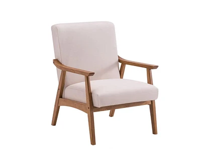 gaomon Retro Single Sofa Chair 330 Lb Load Capacity Easy Assemble Solid Wood Indoor Leisure Chair with Backrest