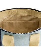 True Religion Licensed Patchwork Denim Tote Bag with Adjustable Strap