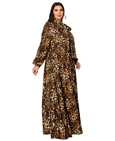 L I V D Plus Luciana Leopard Print Pocket Maxi Dress