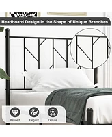 Sugift Twin Size Platform Bed Frame with Sturdy Metal Slat Support