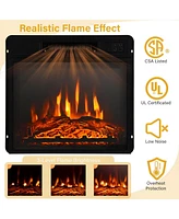 Skonyon 18 Inch 1400W Electric Tv Stand Fireplace with Shelf