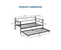 gaomon Twin Daybed with Trundle, Day Bed with Trundle Bed Twin