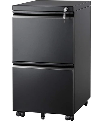 Devaise 2-Drawer Mobile File Cabinet with Lock, Vertical Filing Cabinet