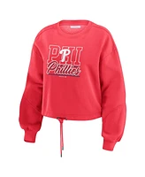 Wear by Erin Andrews Women's Red Philadelphia Phillies Washed Fleece Sweatshirt Shorts Lounge Set